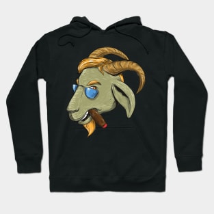 Hip Goat Smoking Cigar Hoodie